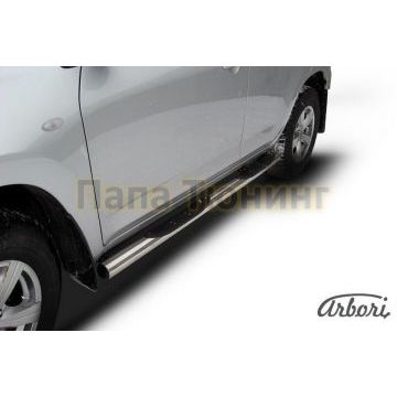 Пороги труба с накладками 76 мм Slitkoff для Toyota RAV4 2006-2009 Пороги труба с накладками 76 мм Slitkoff для Toyota RAV4 2006-2009