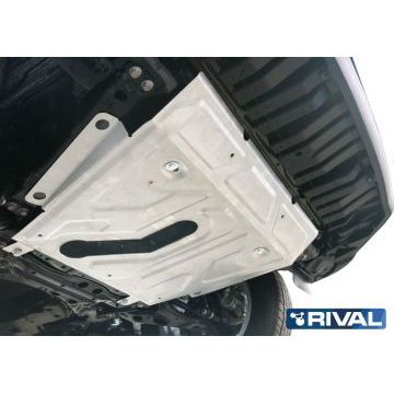 Защита картера и КПП Rival для 2,0/2,4/2,5 АКПП алюминий 4 мм с вырезом под глушитель для Toyota RAV4 2006-2019
