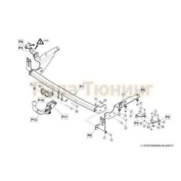 Фаркоп Brink шар BMA съёмный для авто с запаской внутри для Toyota RAV4 2006-2013