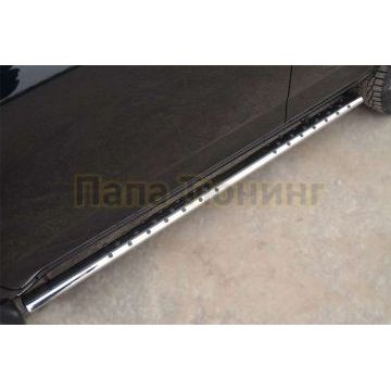 Пороги труба овальная с проступью 75х42 мм РусСталь для Toyota RAV4 2010-2013