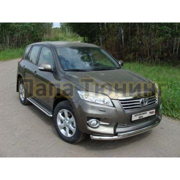 Защита передняя двойная 60-42 мм ТСС для Toyota RAV4 2010-2013 Защита передняя двойная 60-42 мм ТСС для Toyota RAV4 2010-2013