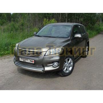 Защита переднего бампера овальная 75х42 мм ТСС для Toyota RAV4 2010-2013 Защита переднего бампера овальная 75х42 мм ТСС для Toyota RAV4 2010-2013