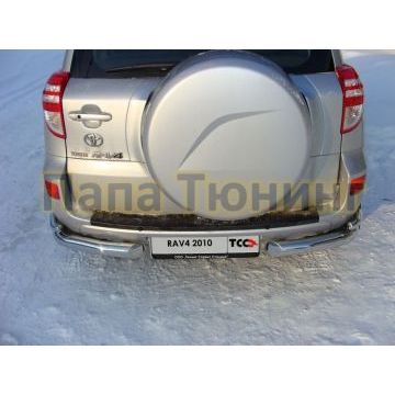 Защита заднего бампера уголки 76/42 мм ТСС для Toyota RAV4 2010-2013 Защита заднего бампера уголки 76/42 мм ТСС для Toyota RAV4 2010-2013