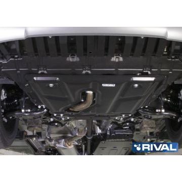 Защита картера и КПП Rival для 2,0/2,4/2,5 АКПП сталь 2 мм с вырезом под глушитель для Toyota RAV4 2006-2019