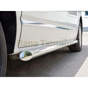 Порог труба d57 левый вариант 1 РусСталь для Volkswagen Caravelle/Multivan/Transporter 2015-