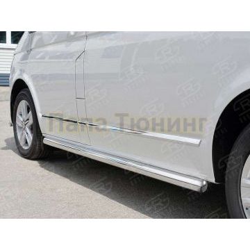 Порог труба d57 правый вариант 3 РусСталь для Volkswagen Caravelle/Multivan/Transporter 2015-