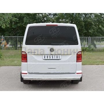 Защита заднего бампера овальная 75х42 мм РусСталь для Volkswagen Caravelle/Multivan/Transporter 2015-