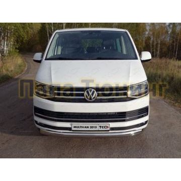 Защита передняя овальная 75х42 мм ТСС для Volkswagen Multivan T6 2015- Защита передняя овальная 75х42 мм ТСС для Volkswagen Multivan T6 2015-