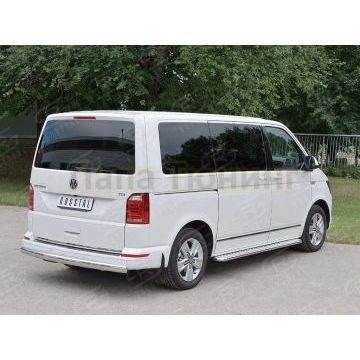 Защита заднего бампера овальная 75х42 мм РусСталь для Volkswagen Caravelle/Multivan/Transporter 2015-