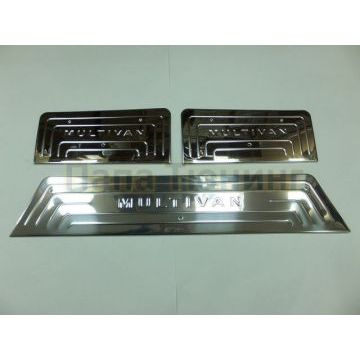 Накладки на дверные пороги 3 штуки Omsa_Line для Volkswagen T5/6 Multivan/T6 Transporter/Caravelle 2003-