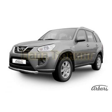 Защита переднего бампера 76 мм Slitkoff для Chery Tiggo FL 2013-2016