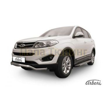 Защита передняя волна 57 мм Slitkoff для Chery Tiggo 5 2014-