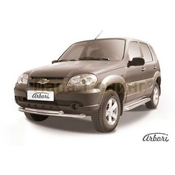 Защита передняя двойная 57-57 мм Slitkoff для Chevrolet Niva 2009-