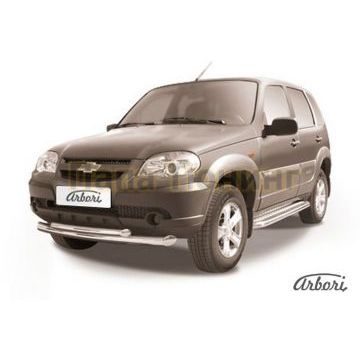 Защита передняя двойная 76-57 мм Slitkoff для Chevrolet Niva 2009-