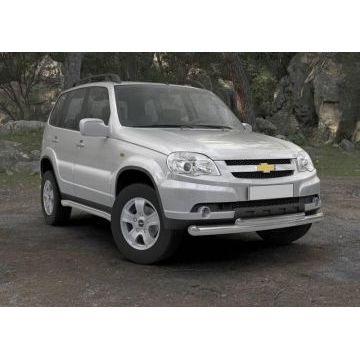 Защита передняя двойная 76-57 мм Rival для Chevrolet Niva 2009-