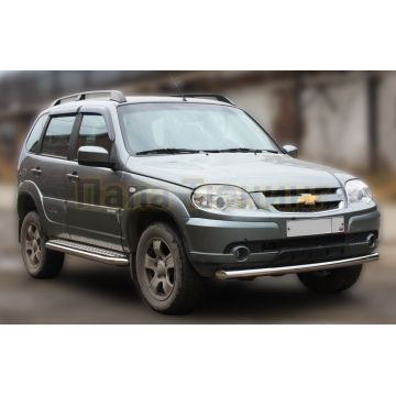 Защита переднего бампера 60 мм ALFeco для Chevrolet Niva 2009-