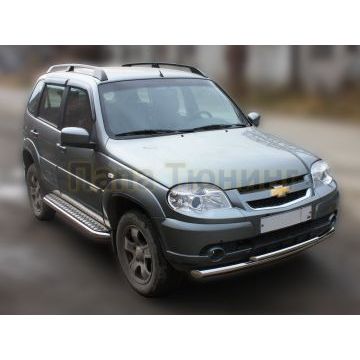Защита передняя двойная 60-42 мм ALFeco для Chevrolet Niva 2009-