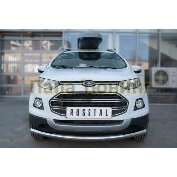 Защита переднего бампера d57 дуга РусСталь для Ford EcoSport 2014-