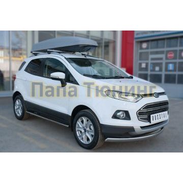 Защита переднего бампера 75х42 мм овальная РусСталь для Ford EcoSport 2014-