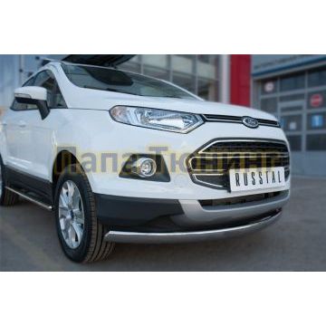 Защита переднего бампера 75х42 мм овальная РусСталь для Ford EcoSport 2014-
