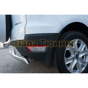 Защита заднего бампера овальная 75х42 мм дуга РусСталь для Ford EcoSport 2014-