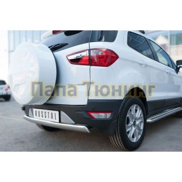 Защита заднего бампера овальная 75х42 мм дуга РусСталь для Ford EcoSport 2014-