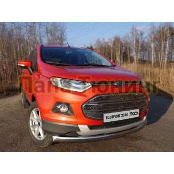 Защита передняя овальная 75х42 мм ТСС для Ford Ecosport 2014-