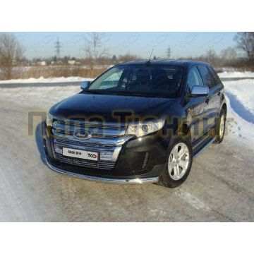 Защита передняя овальная 75-42 мм ТСС для Ford Edge 2013-2015