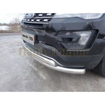Защита передняя двойная 76-75 мм ТСС для Ford Explorer 2015-