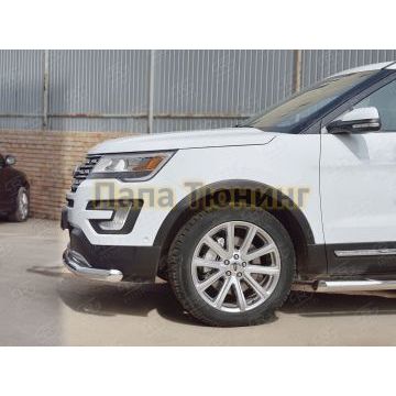 Защита переднего бампера d76 РусСталь для Ford Explorer 2015-