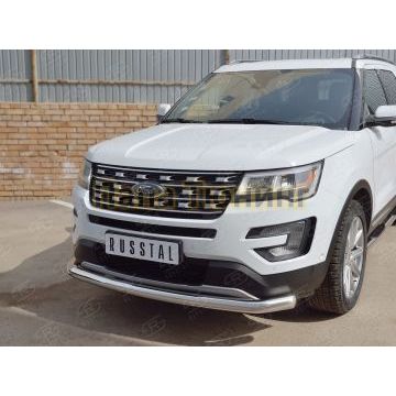 Защита переднего бампера d76 РусСталь для Ford Explorer 2015-