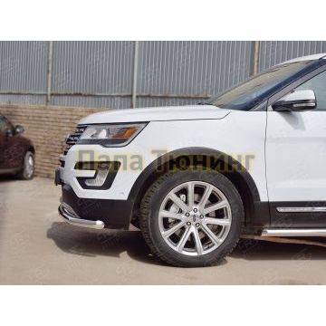 Защита переднего бампера d57 РусСталь для Ford Explorer 2015-