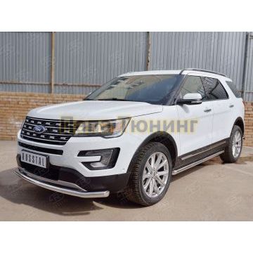 Защита переднего бампера d57 РусСталь для Ford Explorer 2015-