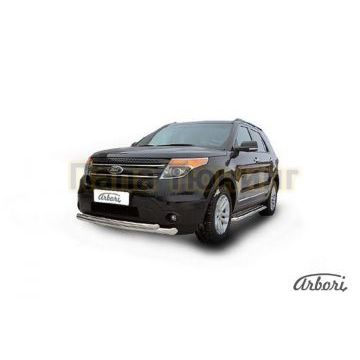 Защита передняя двойная 57-57 мм Slitkoff для Ford Explorer 2011-