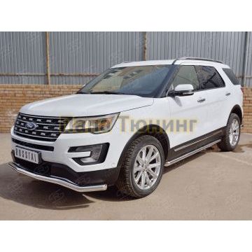 Защита переднего бампера волна d57 РусСталь для Ford Explorer 2015-