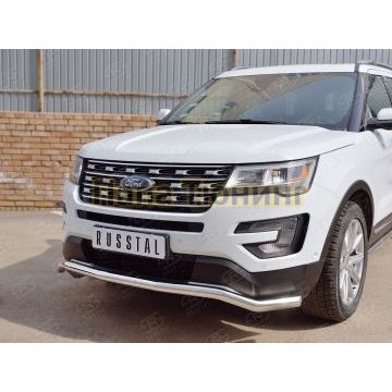 Защита переднего бампера волна d57 РусСталь для Ford Explorer 2015-