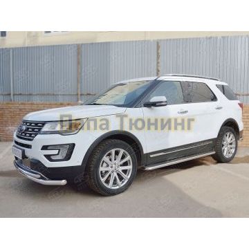Защита передняя двойная d57-d42 РусСталь для Ford Explorer 2015-