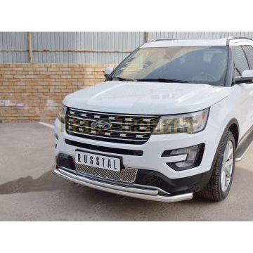 Защита передняя двойная d57-d42 РусСталь для Ford Explorer 2015-