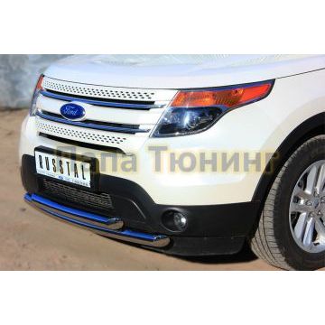 Защита переднего бампера двойная d57-d57 РусСталь для Ford Explorer 2011-2015