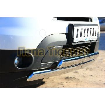 Защита передняя 75х42-75х42 мм овал дуга РусСталь для Ford Explorer 2011-2015