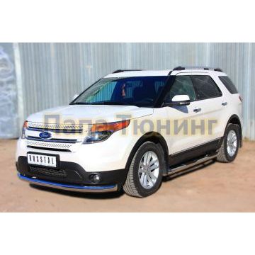 Защита переднего бампера d76 секции РусСталь для Ford Explorer 2011-2015