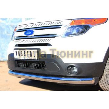 Защита переднего бампера d76 секции РусСталь для Ford Explorer 2011-2015