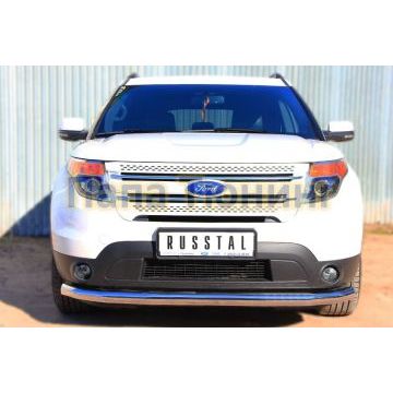 Защита переднего бампера d76 секции РусСталь для Ford Explorer 2011-2015