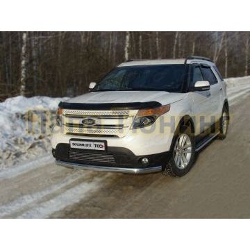 Защита передняя овальная длинная 75-42 мм ТСС для Ford Explorer 2011-2015
