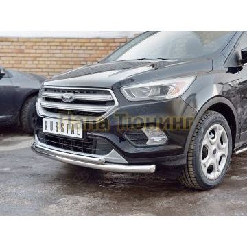 Защита переднего бампера d57-d42 РусСталь для Ford Kuga 2016-