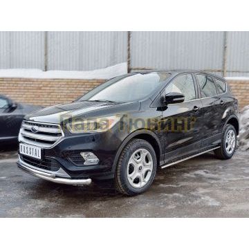 Защита переднего бампера d57-d42 РусСталь для Ford Kuga 2016-