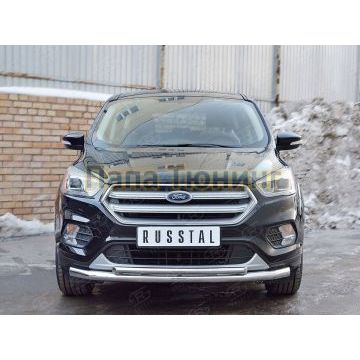 Защита переднего бампера d57-d42 РусСталь для Ford Kuga 2016-