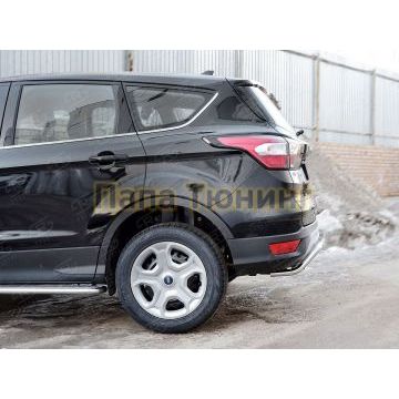 Защита заднего бампера волна под машину d42 РусСталь для Ford Kuga 2016-