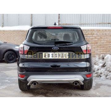Защита заднего бампера волна под машину d42 РусСталь для Ford Kuga 2016-