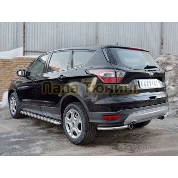 Защита задняя уголки d42 РусСталь для Ford Kuga 2016-